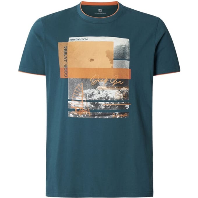 Jan Vanderstorm herren T-Shirt - 76/78 - petrol - Plus Size