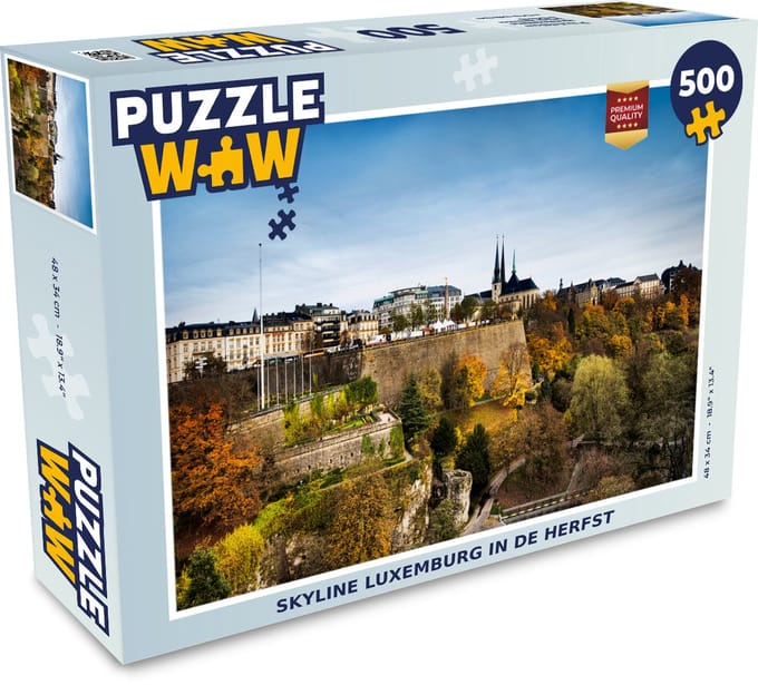 Puzzel Skyline Luxemburg in de herfst - Legpuzzel - Puzzel 500 stukjes