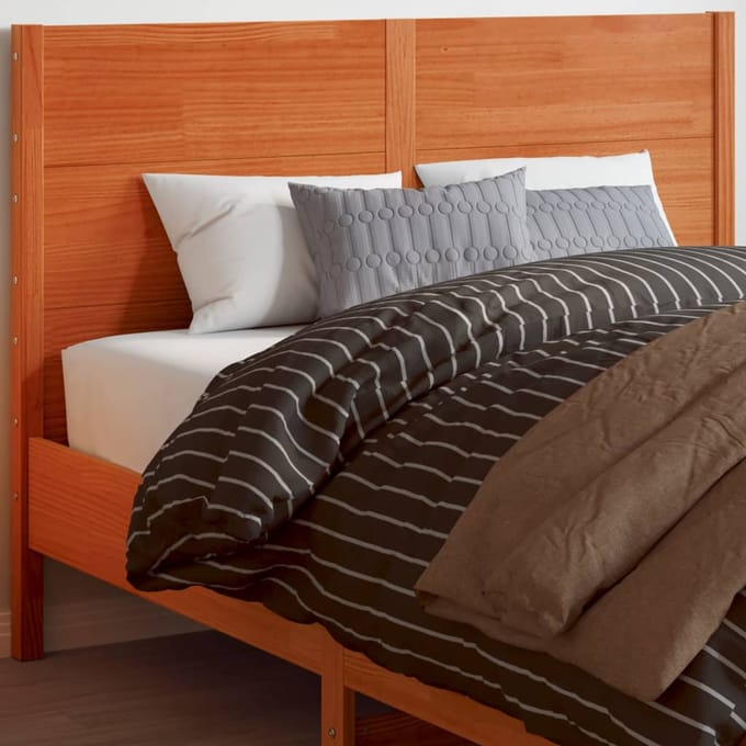 vidaXL - Hoofdbord - 135 - cm - massief - grenenhout - wasbruin