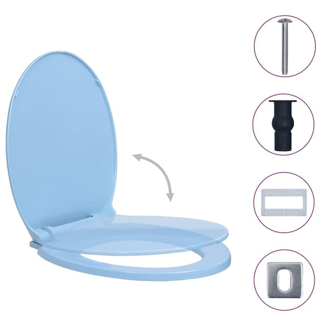 Toiletbril met Soft-Close Mechanisme en Snelontgrendelfunctie Blauw Ovaal