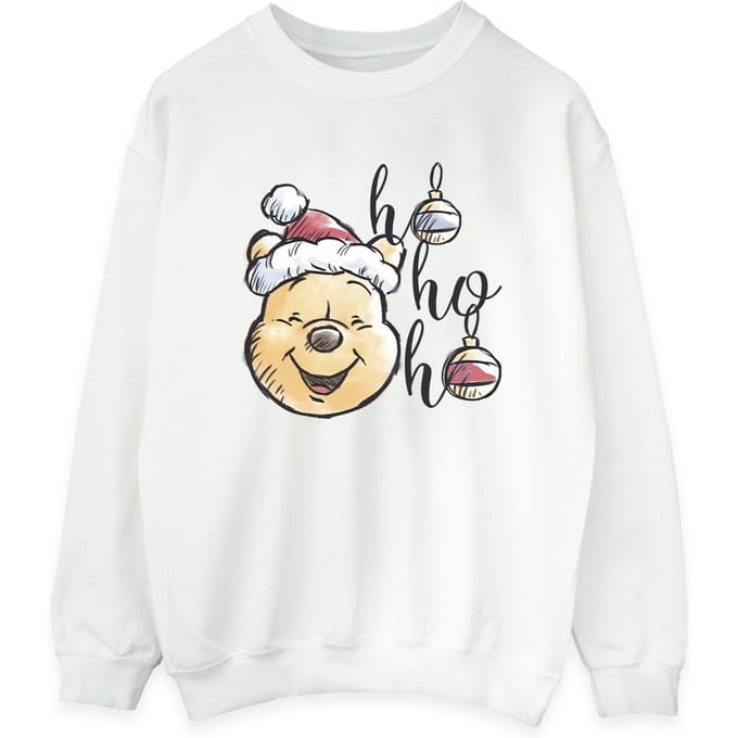 Disney Dames/Dames Winnie The Pooh Ho Ho Baubles Sweatshirt (Wit)