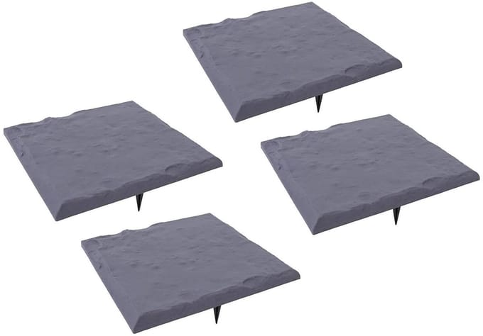 Stapstenen Tuinpad - Tuinpadstenen Vierkant - Buitenpad Aanleggen - Gestructureerd Oppervlak - 40x40cm - Grijs
