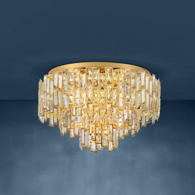 Stars of Light plafondlamp Calmeilles messing Ø 63 cm glas