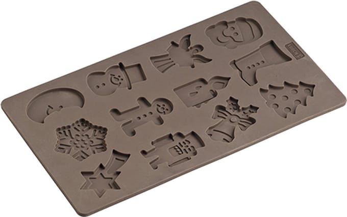 Lurch - Flexiform - Bakvorm - Voor 12 koekjes - Winter thema - Silicone - 17x30cm
