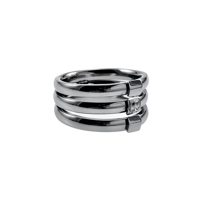 Brede Ring Dames - Gepolijst RVS - Drievoudige Ring