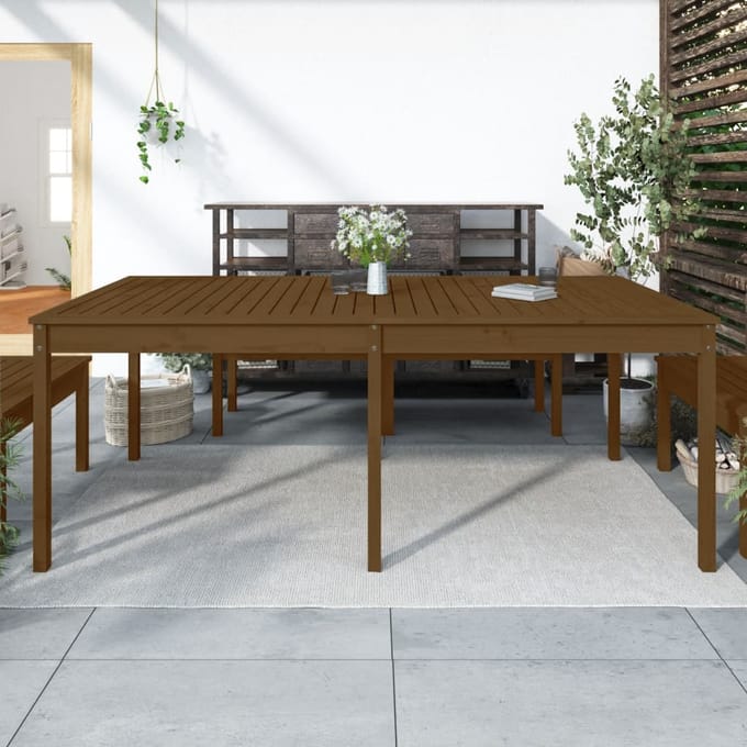 vidaXL - Tuintafel - 203,5x100x76 - cm - massief - grenenhout - honingbruin