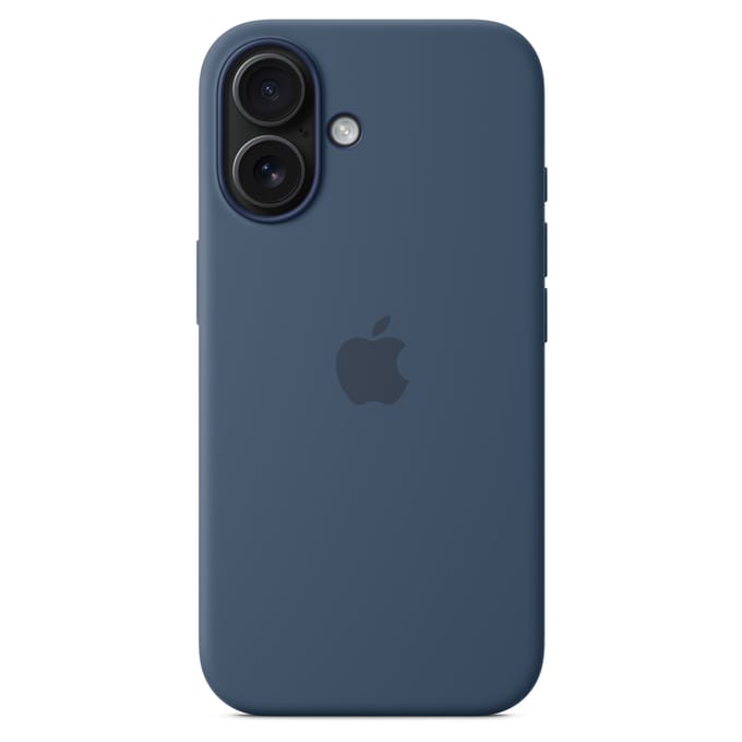 Apple Silicone Backcover hoesje met MagSafe voor de Apple iPhone 16 - Denim Blauw