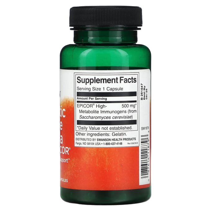 Postbiotische Immuunformule met Epicor, 500 mg, 60 Capsules