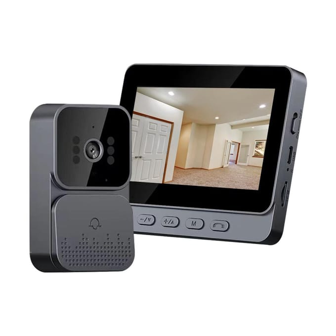 4,3 inch IPS-scherm 2.4G draadloze visuele intercomdeurbel met scherm, draadloos slim zwart