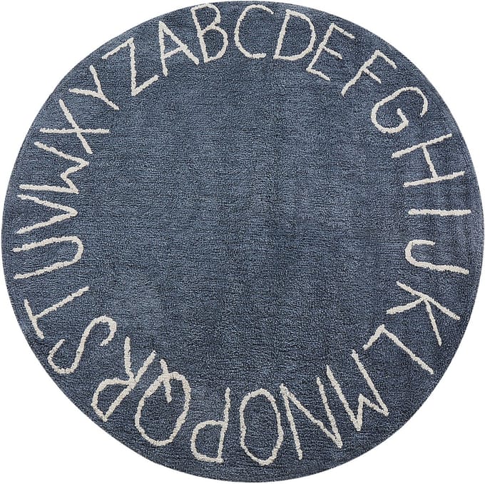 VURGUN - Vloerkleed - Donkerblauw - 120 cm - Katoen