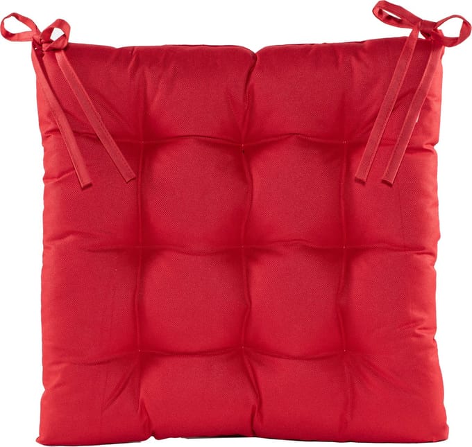 Anna's collection Stoelkussen gewatteerd - rood - 38 x 38 cm - binnen/buiten