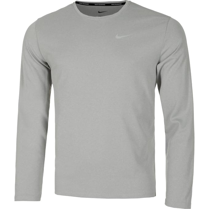 Nike Dri-Fit Miler Dri-Fit Miler UV Hardloopshirt Heren-Donkergrijs