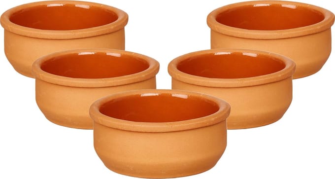 La Dehesa Tapas/creme brulee serveer schaaltjes - 18x - mini - terracotta/bruin - 8 x 4 cm