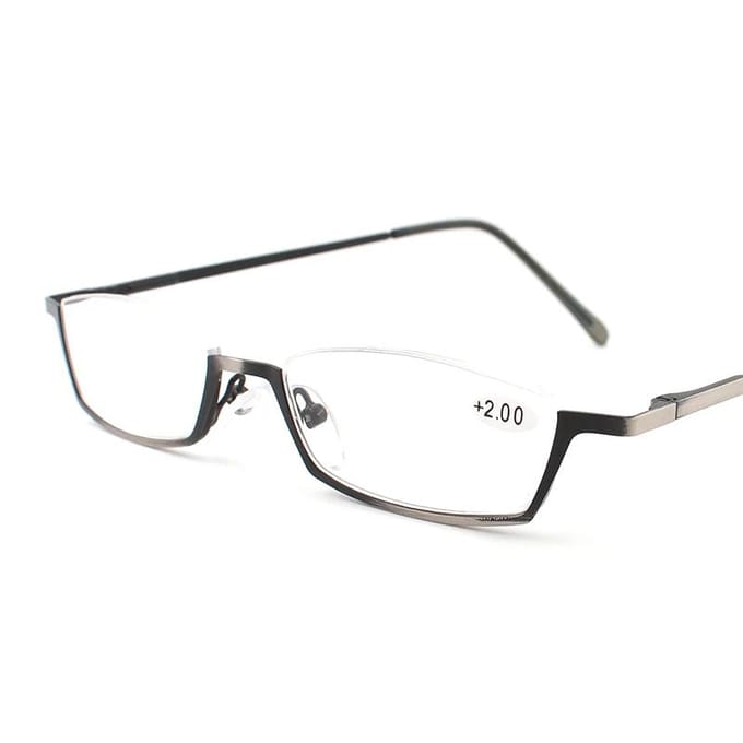 Kleine Half Frame Leesbril Vrouwen Veerscharnieren Frame Brillen Op Sterkte Legering Oculos 2