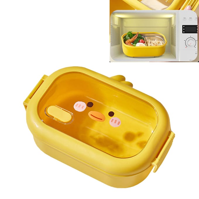 Bento Lunchbox Kleine Gele Eend Roestvrij Staal Thermische Lunchcontainer voor Kantoor orange