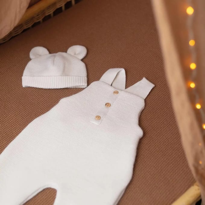 Baby beanie met oren van breiwerk Trois Kilos Sept