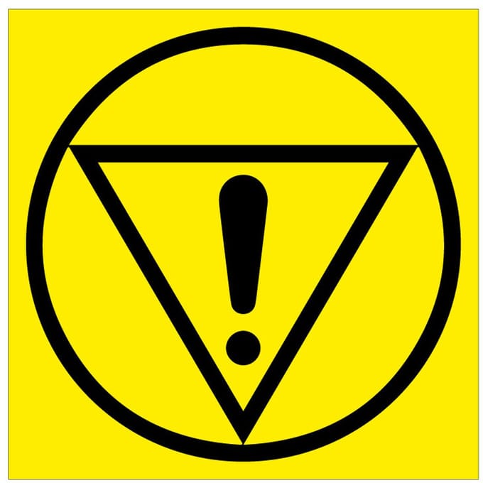 Waarschuwingssticker emergency stop 100 mm
