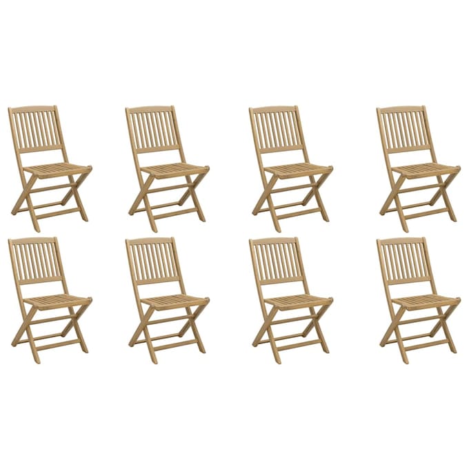 vidaXL - Opklapbare - stoelen, - 8 - stuks, - 48,5 - x - 57 - x - 90 - cm, - massief - acaciahout.