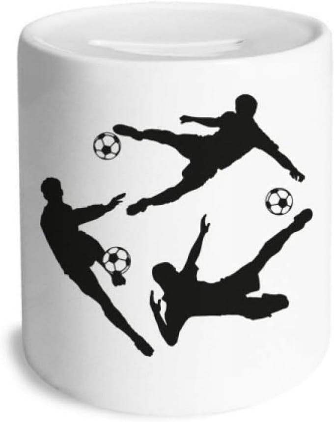 Voetbal Spaarpot - Muntbank Kinderen - Geld Besparen - Verwijderbare Rubberen Stop - 9 cm Hoog - Multicolor