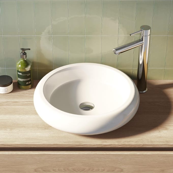 Brauer Cloud Waskom - Rond - 45 cm - Keramiek - Hoogglans - Wit