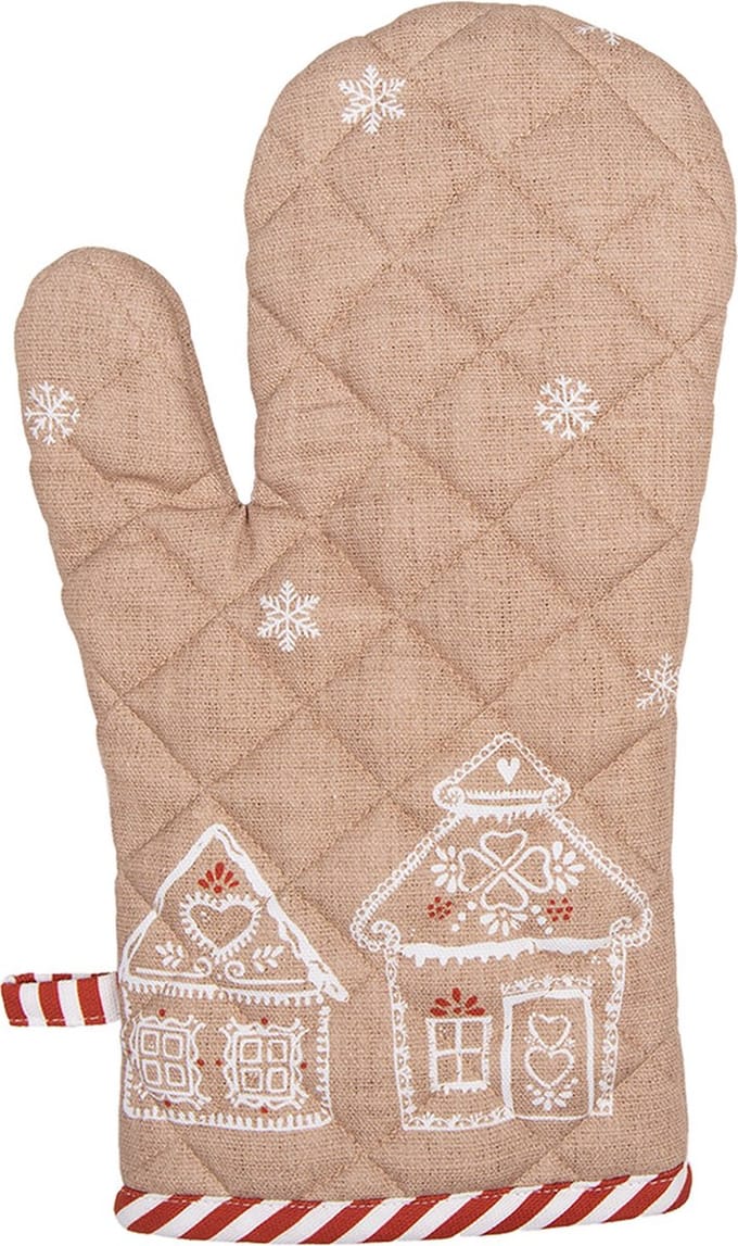 Clayre & Eef Ovenwant 18x30 cm Bruin Katoen Gingerbread house