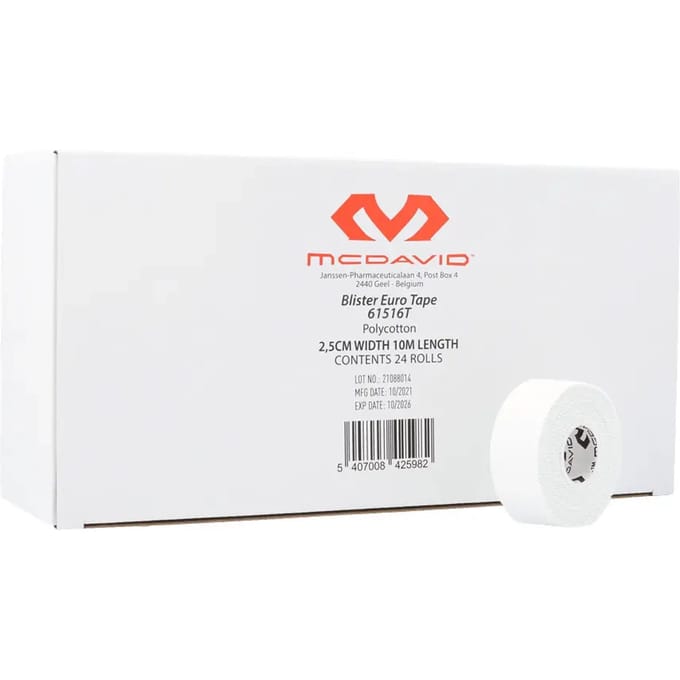 Pak van 24 rollen plakband van 2,5 cm x 10 m McDavid Eurotape