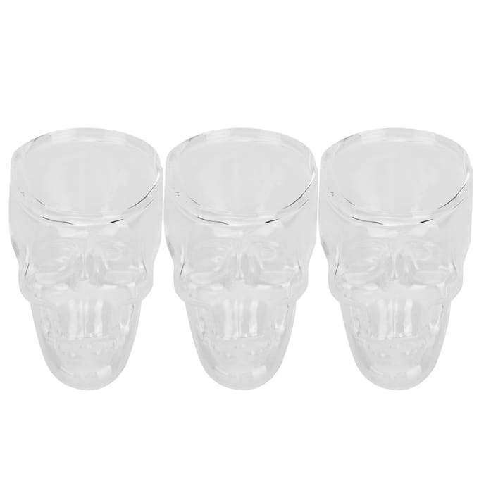 3 STKS 75ML Schedel Vormig Glas Mok Wijnmok Bier Drank Container Halloween Feest Decoratie white