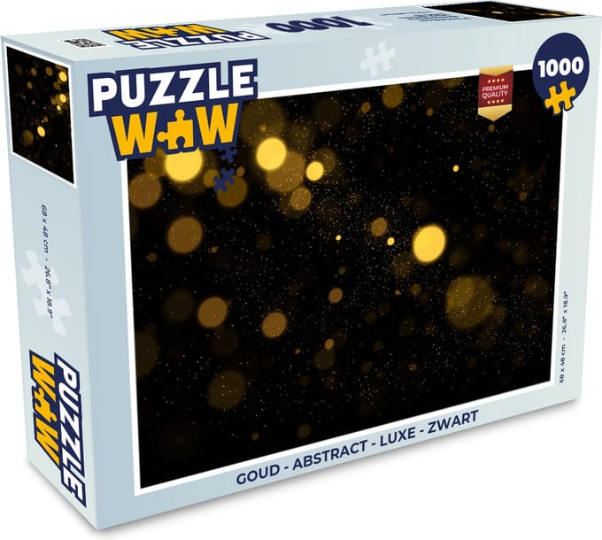 Puzzel Goud - Abstract - Luxe - Zwart - Legpuzzel - Puzzel 1000 stukjes volwassenen