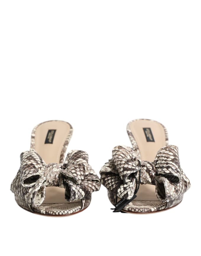 Dolce & Gabbana Multicolour Keira Strik Leren Peep Toe Mules Schoenen