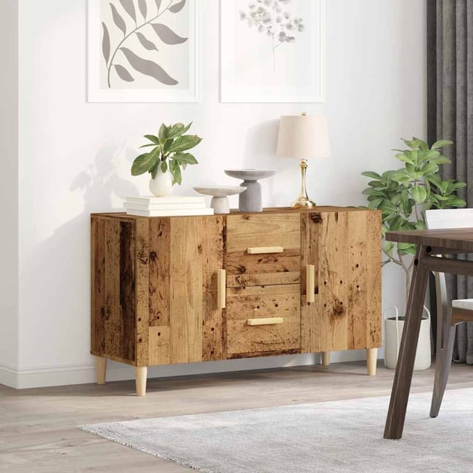vidaXL - Dressoir - 100x36x60 - cm - bewerkt - hout - oud - houtkleurig