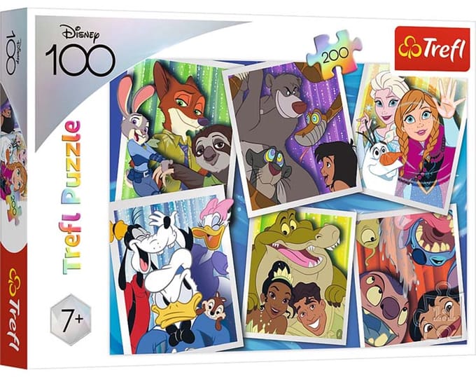 Trefl puzzel - Disney helden 200 stukjes - Disney 100 jubileum.