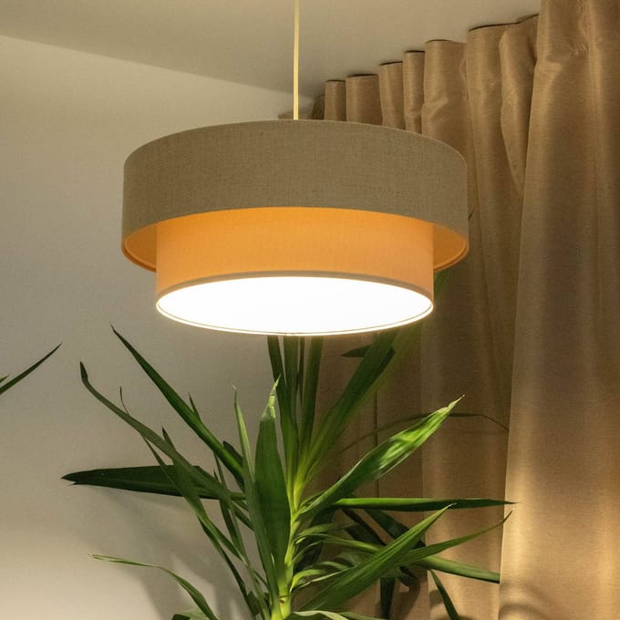 Maco Design Boho hanglamp, crème/beige, Ø 50 cm, hoogte 21 cm, jute