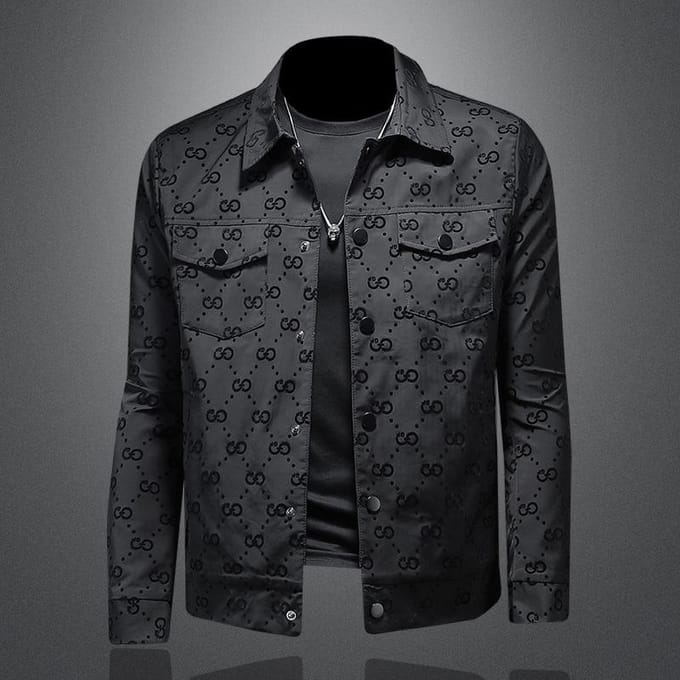 Veste de printemps pour homme grande taille à revers coupe slim 2XL black