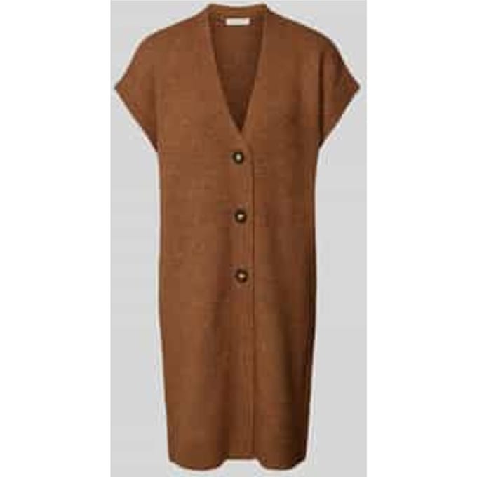 Regular fit mouwloos vest met wol en V-hals