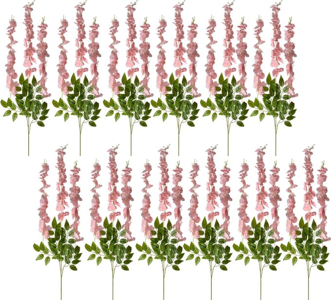 Clayre & Eef Kunstbloemen Set van 12 110 cm Roze Kunststof