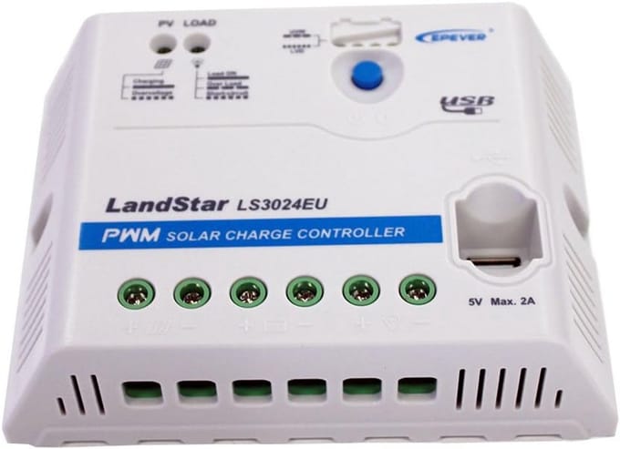 Solar Laadregelaar 30A 12/24V PWM met USB-aansluiting