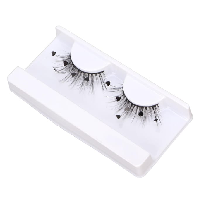 7D Valse Wimper Fluffy Wispy Hartvorm Pailletten Flutter Valse Wimpers voor Kerstmis A13 gray