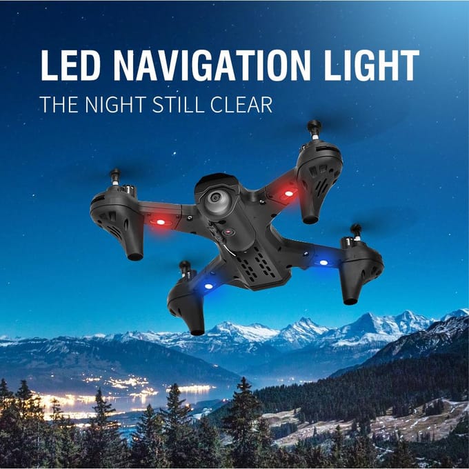 RC Drone met Camera Dubbele Camera Drone 4k RC Quadcopter WiFi FPV Drone Opvouwbare Drone Headless Mode White 1080p 1 Battery wit
