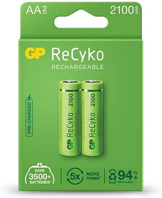 AA 2100mAh 2 stuks GP Recyko Oplaadbare batterijen