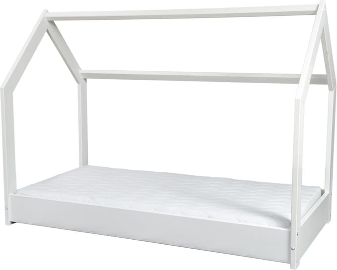 Bedhuisje - 80x160 cm - met ECO matras - wit