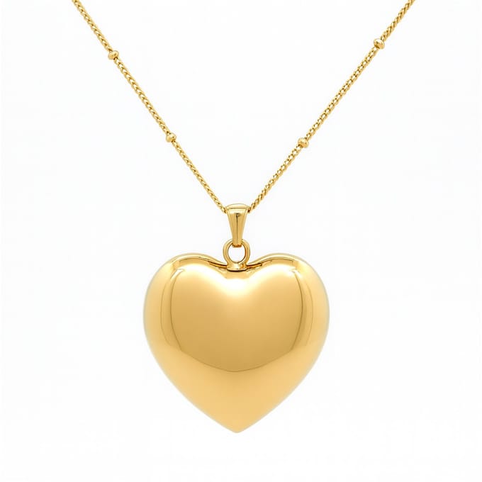 8CN-26481 – CO88 collection Ketting met Groot Hart – Goudkleurig – 80+5 cm – Dames Ketting