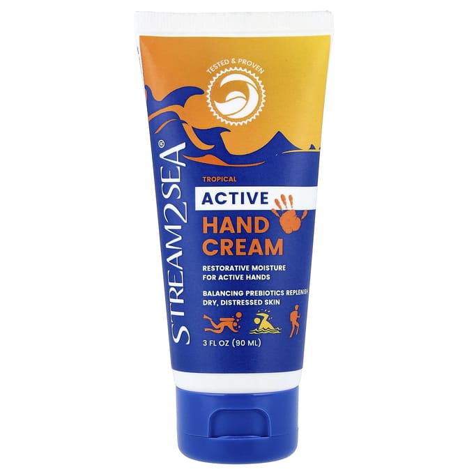 Stream2Sea, Prebiotic Essentials, Hand Cream, Tropical, 3 fl oz (90 ml) white