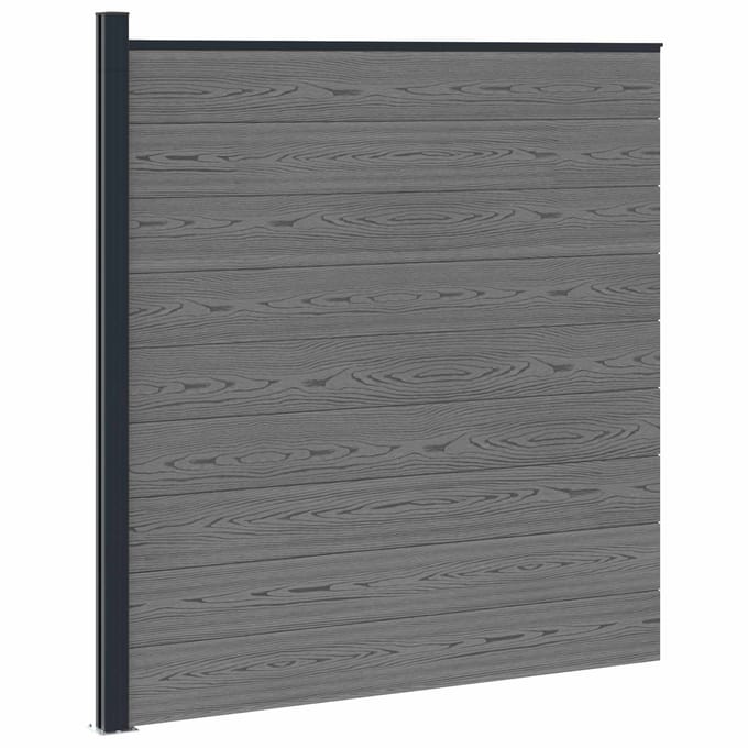 vidaXL - Hekset - 175 - x - 186 - cm - WPC - en - Aluminium - Grijs