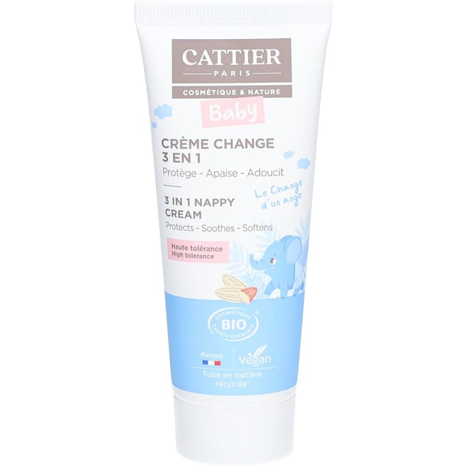 Cattier Baby 3in1 Biologische Luier Crème 75 ml