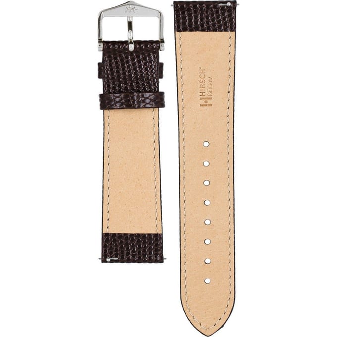 Hirsh Horlogeband Rainbow Donkerbruin - Leer - 22mm