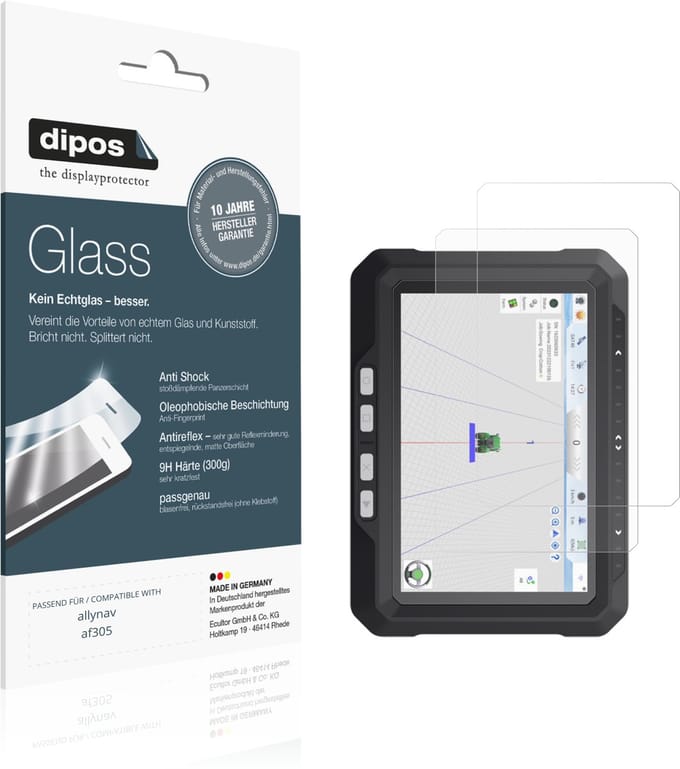 dipos – 2x Matte Pantserfolie geschikt voor Allynav AF305 | 9H Screenprotector