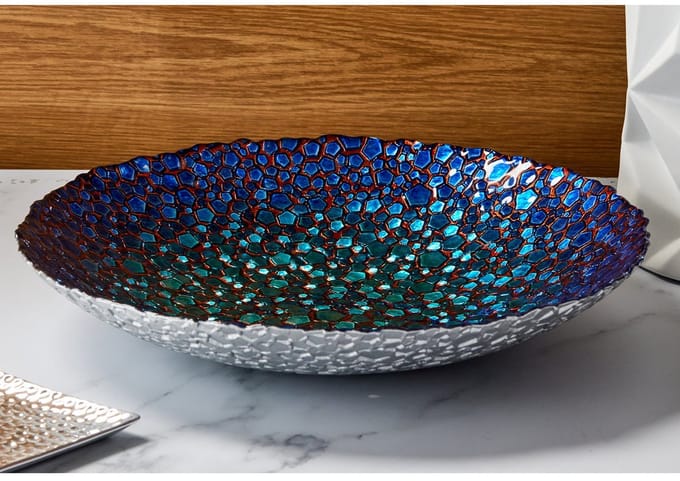 Anton Studio Design glazen decoratieve schaal mozaïekkom 33 cm