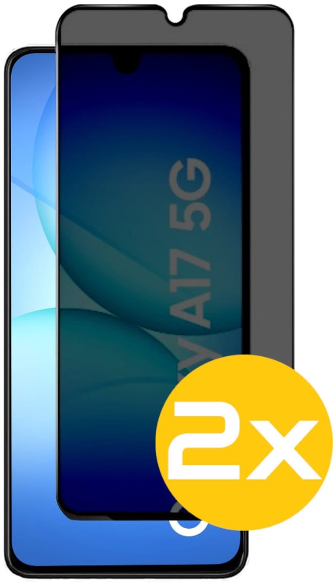 Privacy Screenprotector Geschikt Voor Samsung A17 - Volledige Beschermglas - 2 Stuks
