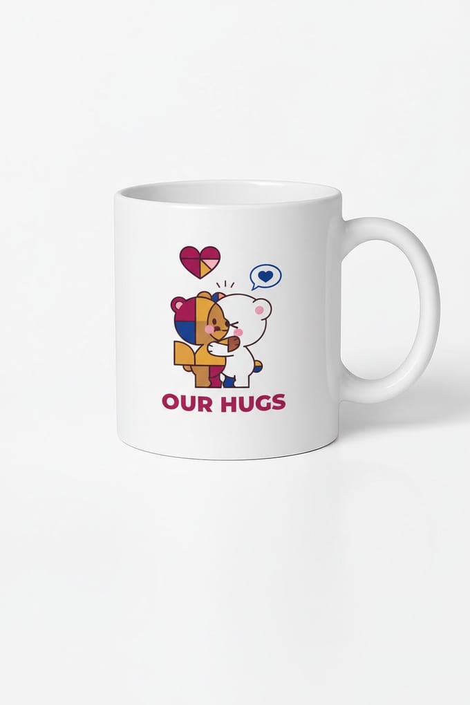 Lieve Knuffel Beren Mok 'Our Hugs' | Uniek Design Cadeau