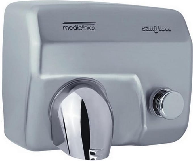 Mediclinics | Handendroger | Drukknop | 2250 watt | Kunststof RVS-look